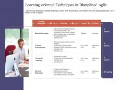 Learning oriented techniques in disciplined agile agile delivery approach ppt mockup