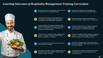 Learning Outcomes Of Hospitality Management Training Curriculum Training Ppt