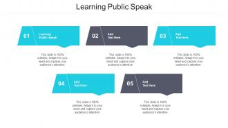 Learning Public Speak Ppt Powerpoint Presentation Portfolio Summary Cpb