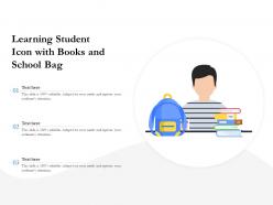 Learning student icon with books and school bag