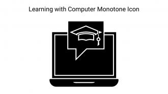 Learning With Computer Monotone Icon In Powerpoint Pptx Png And Editable Eps Format