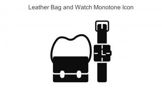 Leather Bag And Watch Monotone Icon In Powerpoint Pptx Png And Editable Eps Format