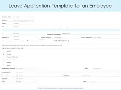 Leave application template for an employee