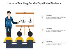 Lecturer teaching gender equality to students