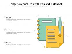 Ledger account icon with pen and notebook
