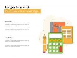 Ledger icon with calculator and pen sign