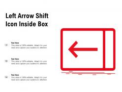 Left arrow shift icon inside box