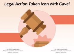 Legal action taken icon with gavel