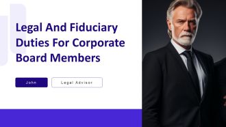 Legal And Fiduciary Duties For Corporate Board Members PPT Structure AT