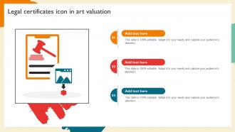 Legal Certificates Icon In Art Valuation Ppt Example