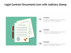 Legal contract documents icon with judiciary stamp