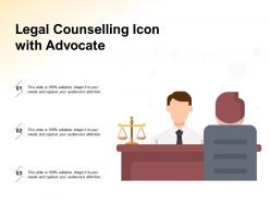 Legal counselling icon with advocate