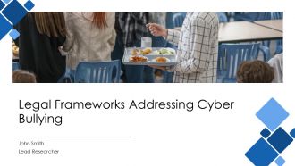 Legal Frameworks Addressing Cyber Bullying PPT Slides AT
