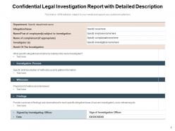 Legal Investigation Management Document Description Process Technique