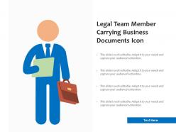 Legal team member carrying business documents icon