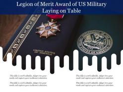 Legion of merit award of us military laying on table