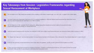Legislative Frameworks for Prevention of Sexual Harassment at Workplace Training Ppt Engaging Unique