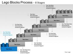 Lego blocks flowchart process diagram 8 stages powerpoint slides and ppt templates 0412