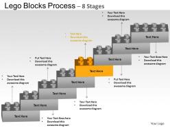 Lego blocks flowchart process diagram 8 stages powerpoint slides and ppt templates 0412