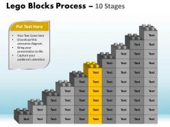 Lego blocks process 10 stages style 1 powerpoint slides and ppt templates 0412 76
