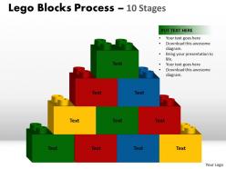 Lego blocks process 10 stages style 2 powerpoint slides and ppt templates 0412 98