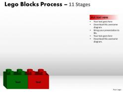 Lego blocks process 11 stages style 2 powerpoint slides and ppt templates 0412