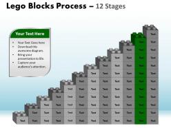 Lego blocks process 12 stages style 1 powerpoint slides and ppt templates 0412