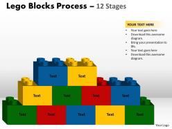 Lego blocks process 12 stages style 2 powerpoint slides and ppt templates 0412