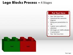 Lego blocks process 4 stages style 2 powerpoint slides and ppt templates 0412 3