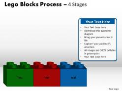 Lego blocks process 4 stages style 2 powerpoint slides and ppt templates 0412 3