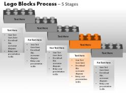 Lego blocks process 5 stages powerpoint slides