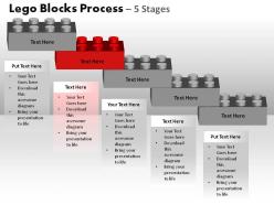 Lego blocks process 5 stages powerpoint slides