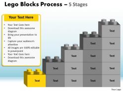 Lego blocks process 5 stages style 1 powerpoint slides and ppt templates 0412 9