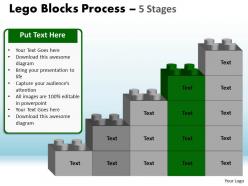 Lego blocks process 5 stages style 1 powerpoint slides and ppt templates 0412 9
