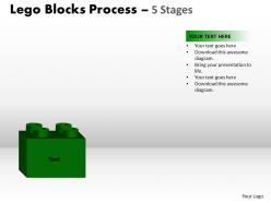 Lego blocks process 5 stages style 2 powerpoint slides and ppt templates 0412 45
