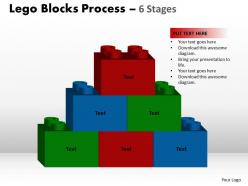 Lego blocks process 6 stages style 2 powerpoint slides and ppt templates 0412