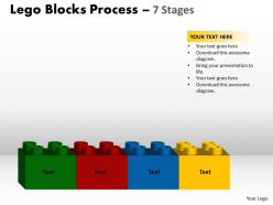 Lego blocks process 7 stages style 2 powerpoint slides and ppt templates 0412