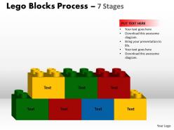 Lego blocks process 7 stages style 2 powerpoint slides and ppt templates 0412