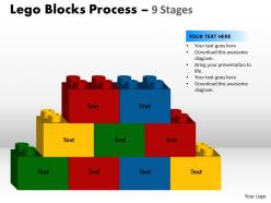 Lego blocks process 9 stages style 2 powerpoint slides and ppt templates 0412 8