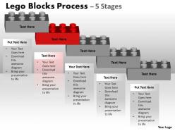 Lego blocks process with 5 stages