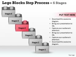 Lego blocks step process 6 stages