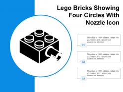Lego bricks showing four circles with nozzle icon