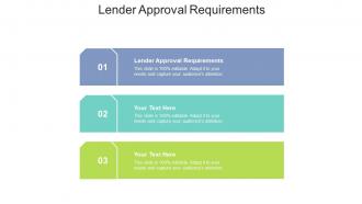 Lender approval requirements ppt powerpoint presentation inspiration graphics design cpb