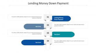 Lending money down payment ppt powerpoint presentation summary portrait cpb