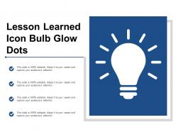 Lesson learned icon bulb glow dots