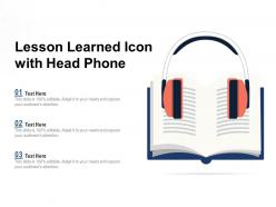 Lesson learned icon with head phone