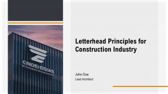 Letterhead Principles For Construction Industry PPT Slides AT