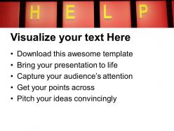 Letters of help on red keyboard powerpoint templates ppt themes and graphics 0113