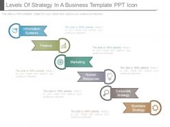 Levels of strategy in a business template ppt icon