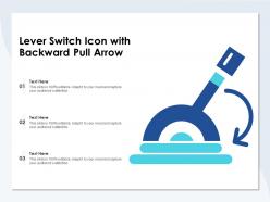 Lever switch icon with backward pull arrow